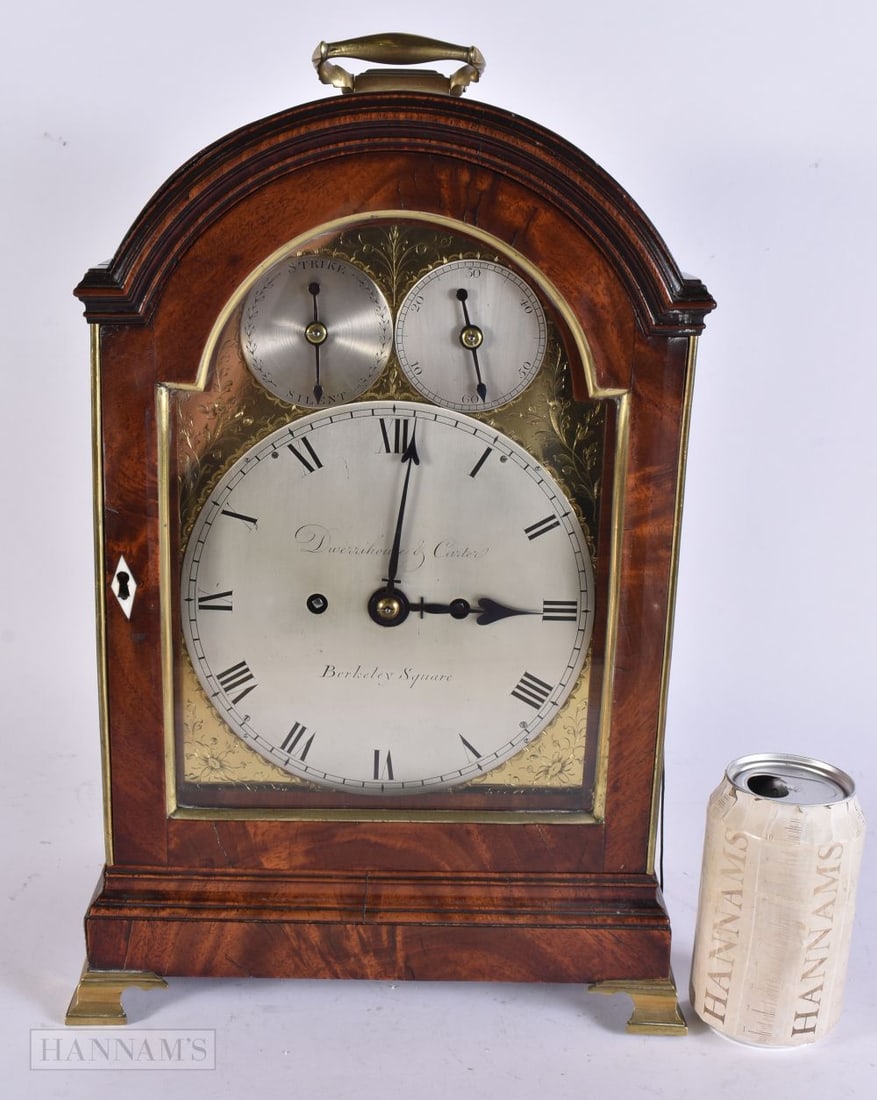 AN EARLY 19TH CENTURY EIGHT DAY BRACKET CLOCK C1805 by Dwerrihouse & Carter , with pull repeat and s (1 of 8)