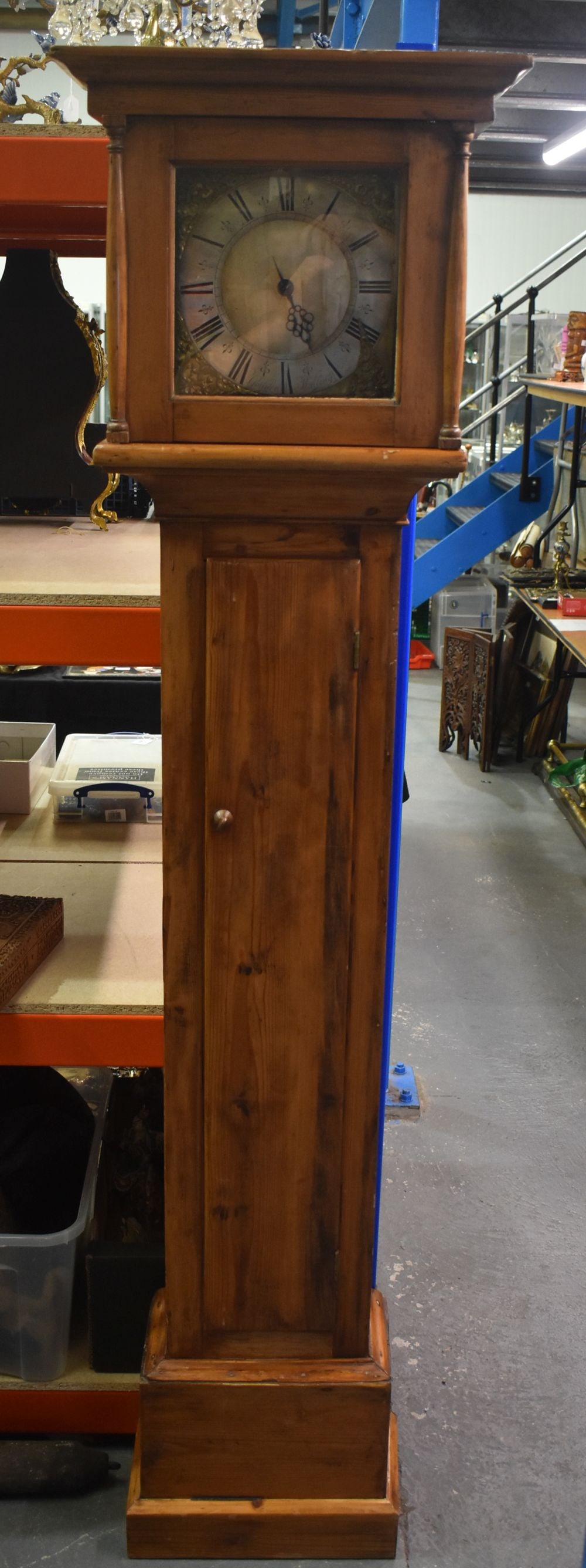 A GEORGE III PINE CASED LONGCASE CLOCK by Godden. 192cm x 41cm x 24cm (1 of 8)
