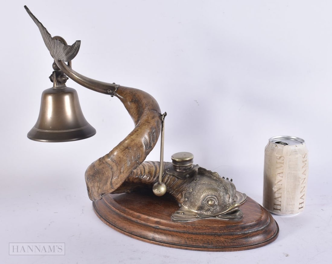 A LOVELY VICTORIAN SILVER PLATED BRONZE NOVELTY FISH INKWELL DESK COMPENDIUM. 32 cm x 27 cm. (1 of 4)