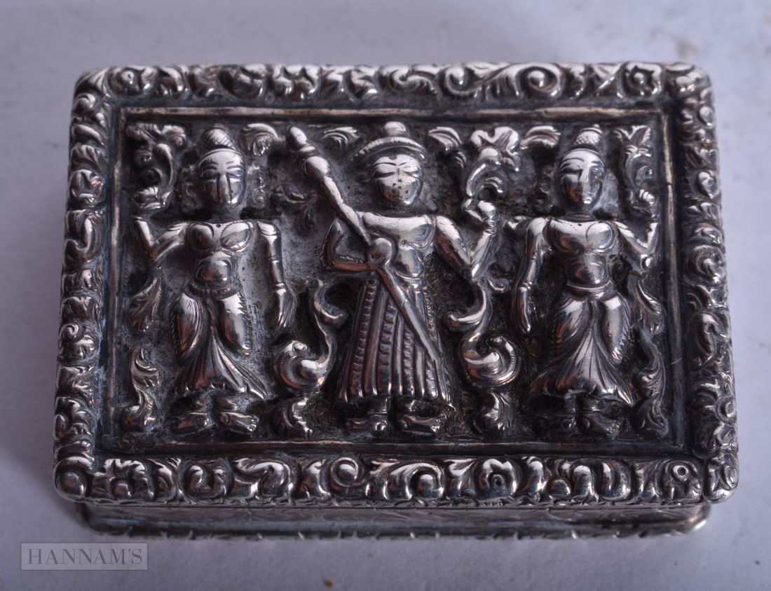 A VERY RARE EARLY 19TH CENTURY ANGLO INDIAN COLONIAL SILVER VINAIGRETTE. 33.4 grams. 4 cm x 3 cm. No (1 of 4)