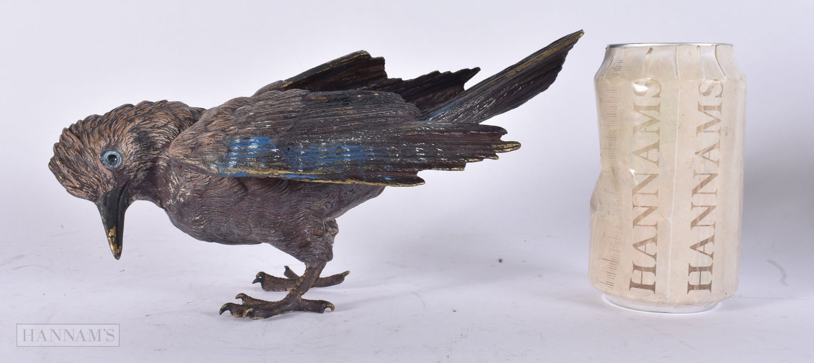 A LARGE LATE 19TH CENTURY AUSTRIAN COLD PAINTED BRONZE BIRD Attributed to Franz Xavier Bergmann. 23 (1 of 5)