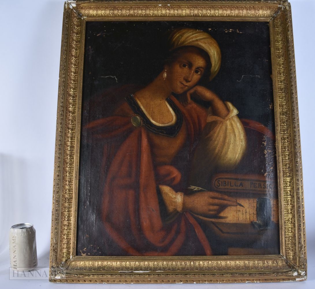 After Giovanni Franceso Barbieri (19th Century) Oil on canvas (laid on board), il Guercino. 70 cm x: After Giovanni Franceso Barbieri (19th Century) Oil on canvas (laid on board), il Guercino. 70 cm x 58 cm, 58 cm x 48 cm.