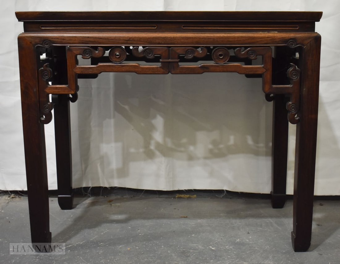 A 19TH CENTURY CHINESE HUANGHUALI WOOD CONSOLE TABLE Qing. 97 cm x 48 cm x 83 cm. (1 of 7)