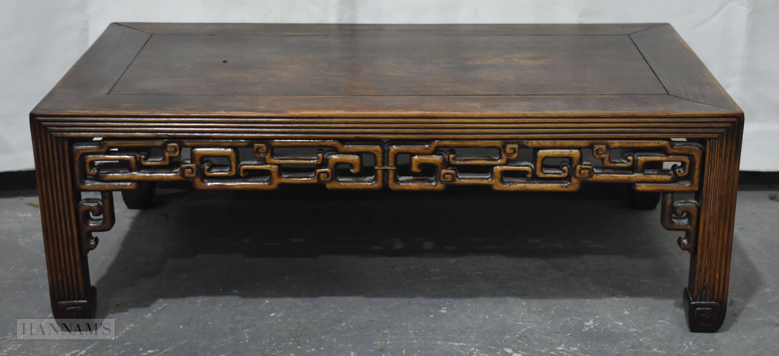 A 19TH CENTURY CHINESE CARVED WOOD LOW TABLE possibly huanghuali. 76 cm x 50 cm x 39 cm. (1 of 6)