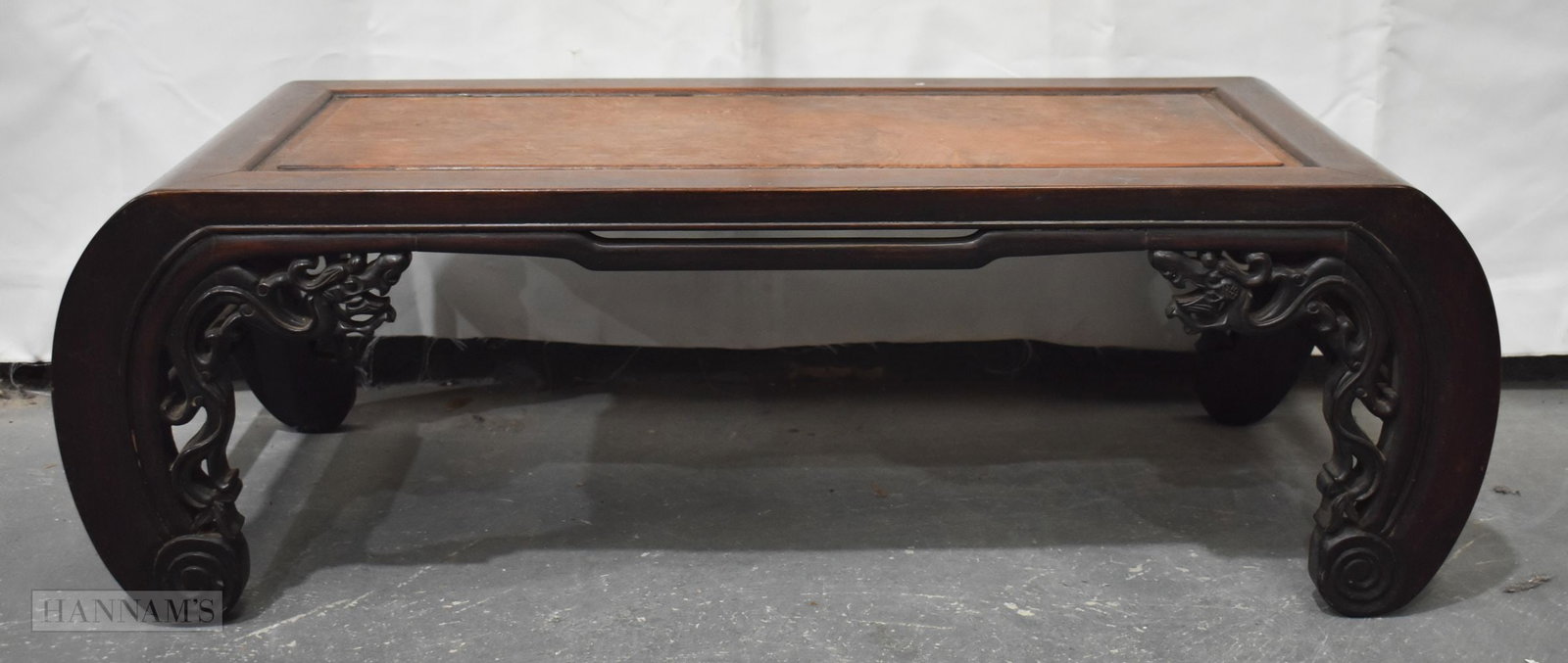 A 19TH CENTURY CHINESE HUANGHUALI AND BURR WOOD LOW TABLE Qing. 87 cm x 44 cm x 32 cm.: A 19TH CENTURY CHINESE HUANGHUALI AND BURR WOOD LOW TABLE Qing. 87 cm x 44 cm x 32 cm.