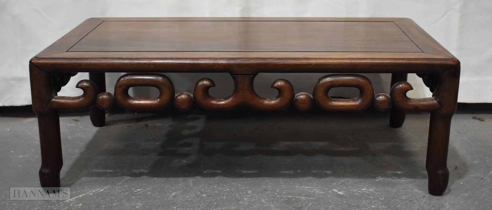 A 19TH CENTURY CHINESE CARVED HUANGHUALI LOW TABLE Qing. 77 cm x 41 cm x 27 cm. (1 of 7)
