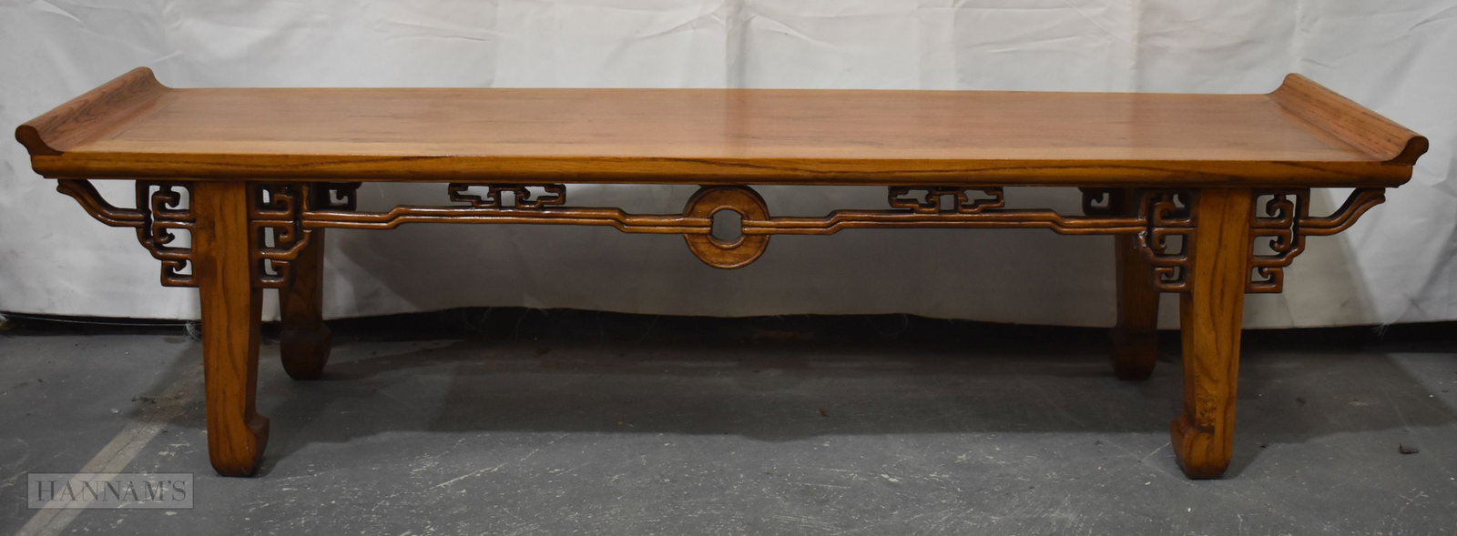 A CHINESE LOW ALTAR TABLE. 160 cm x 43 cm x 43 cm. (1 of 5)