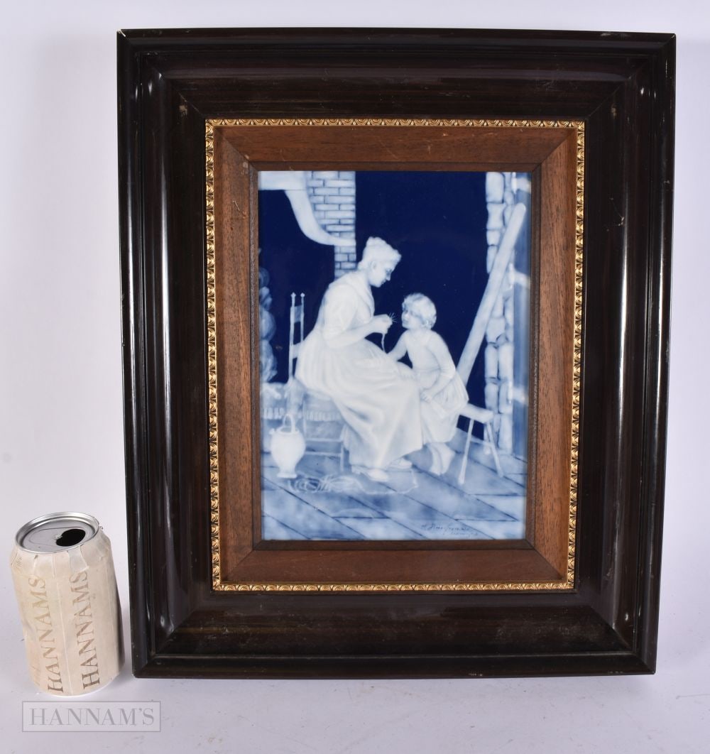A FRAMED FRENCH LIMOGES PATE SUR PATE ENAMEL PANEL. 44 cm x 34 cm. (1 of 7)