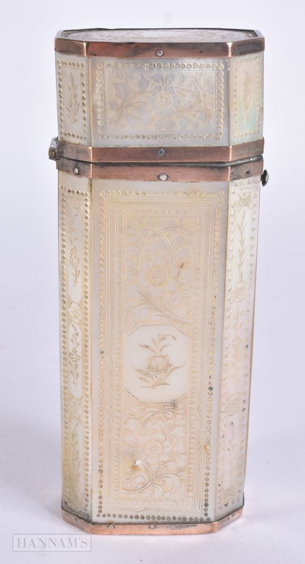 AN 18TH/19TH CENTURY CHINESE EXPORT SILVER MOUNTED BOX Qing. 12 cm x 5 cm. (1 of 6)