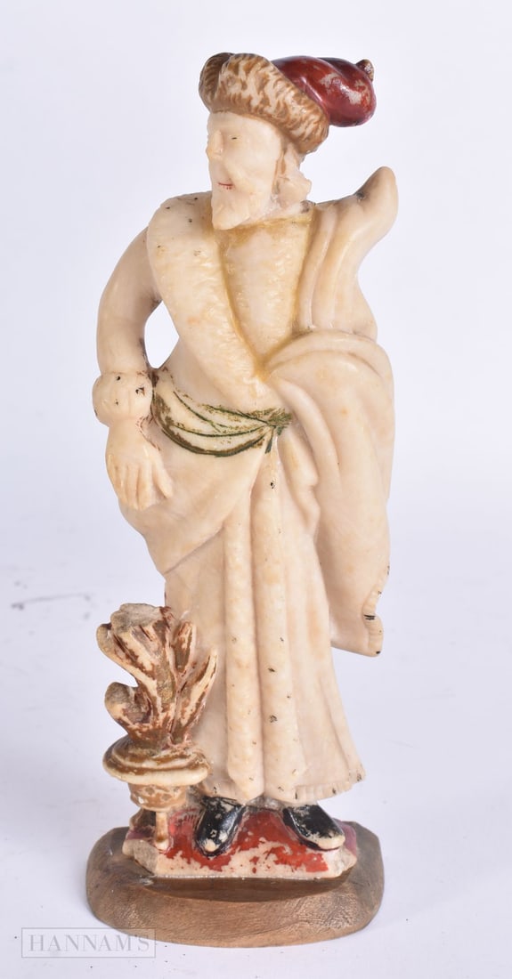 A VERY RARE 17TH/18TH CENTURY CHINESE EXPORT STONE FIGURE Kangxi/Yongzheng, modelled as a Westerner (1 of 4)