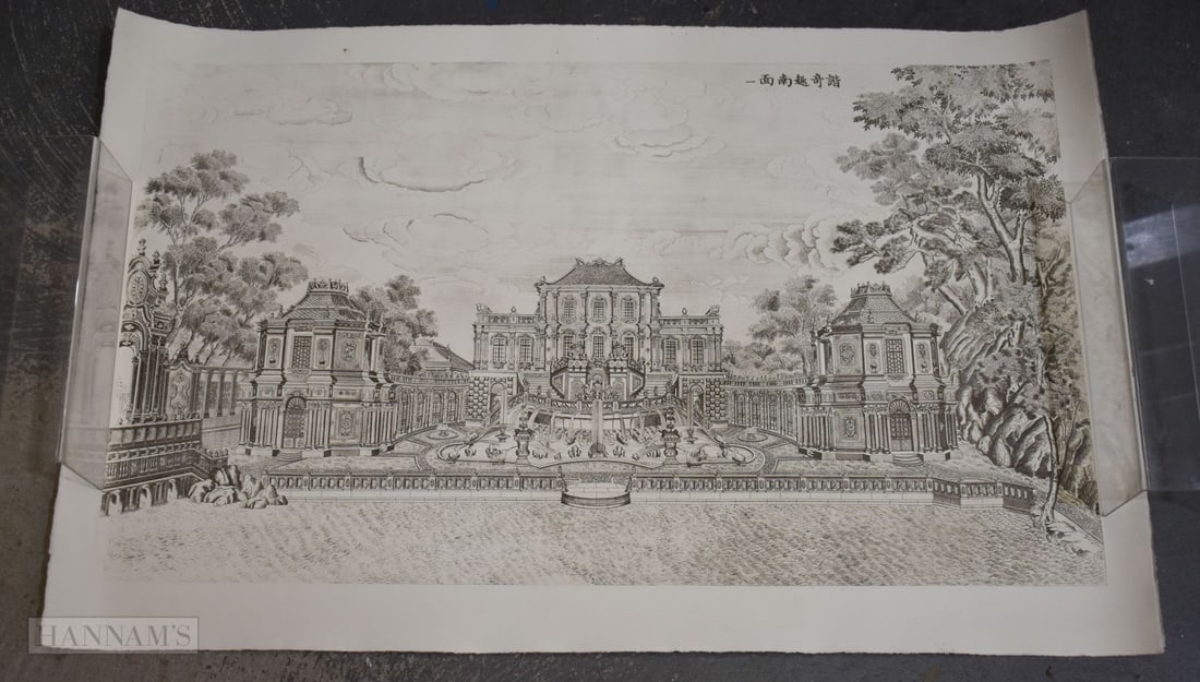 TWO LARGE CHINESE SUMMER PALACE PRINTS. (2): TWO LARGE CHINESE SUMMER PALACE PRINTS. (2)