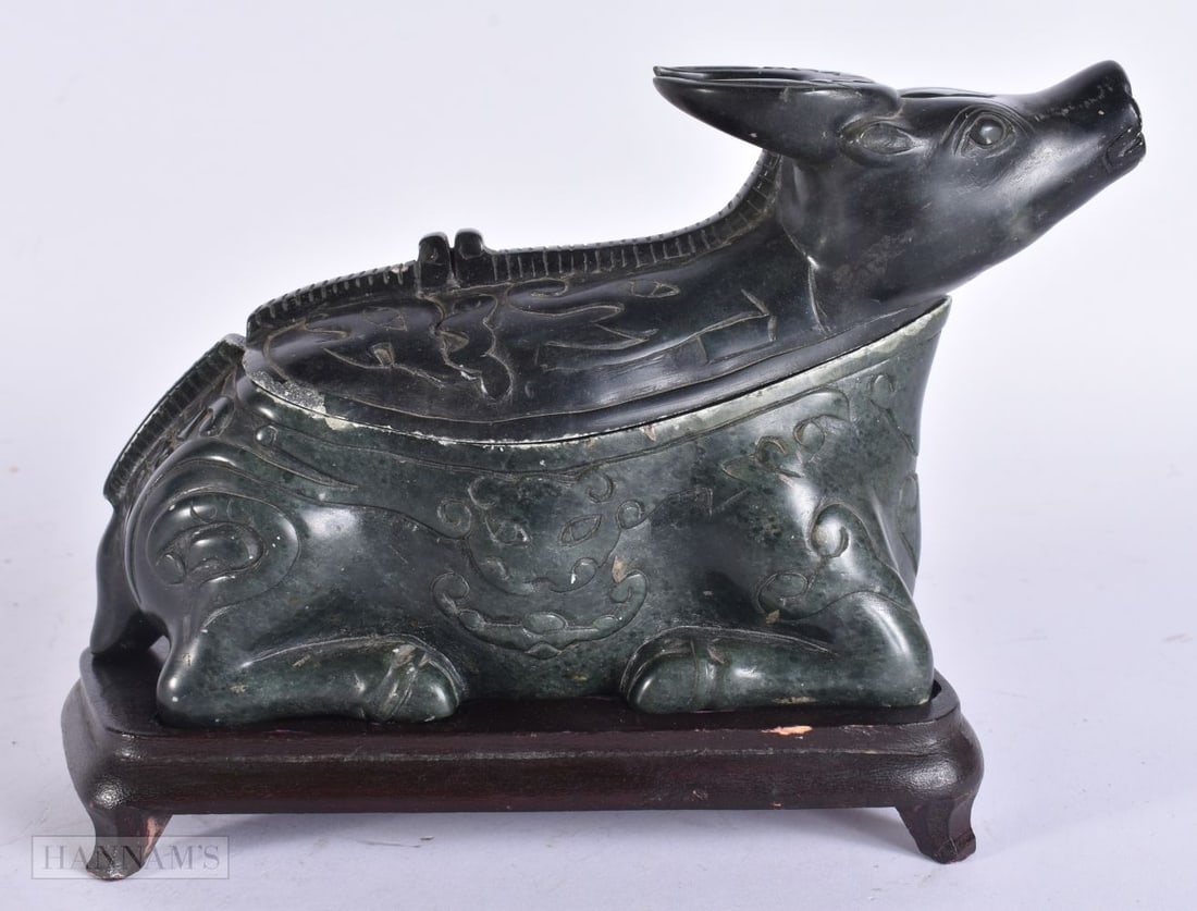 A CHINESE STONE BULL BOX AND COVER. 16 cm wide. (1 of 7)
