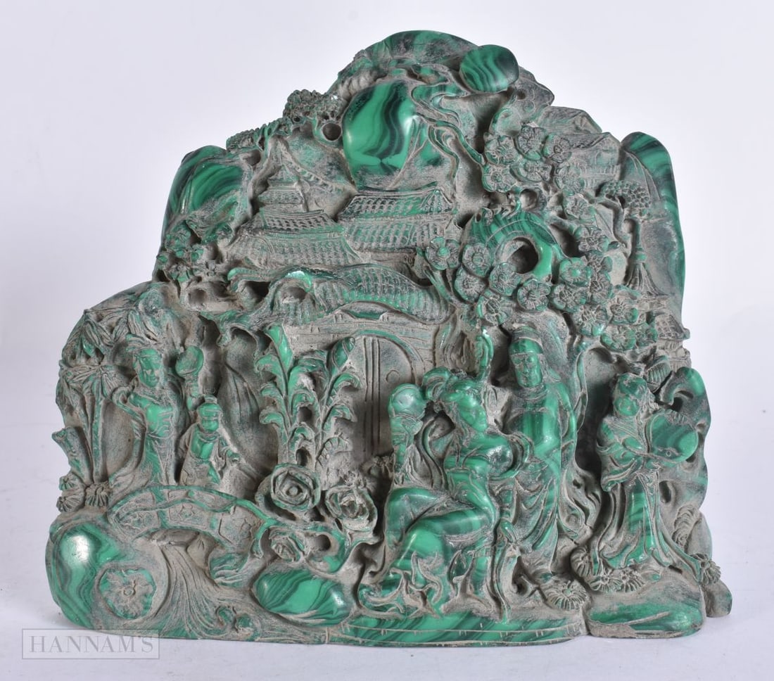 A CHINESE MALACHITE TYPE BOULDER. 18 cm x 18 cm. (1 of 6)