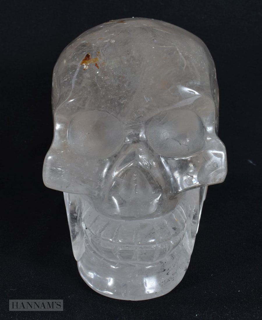 A CARVED ROCK CRYSTAL SKULL. 15 cm x 13 cm.: A CARVED ROCK CRYSTAL SKULL. 15 cm x 13 cm.