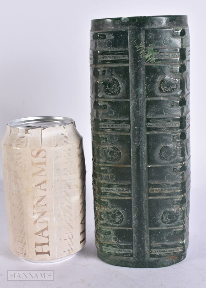 A CHINESE JADE TYPE KONG VASE. 19 cm high. (1 of 4)
