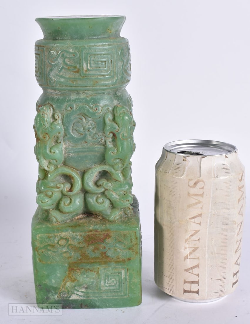 A CHINESE JADE TYPE SEAL. 21.5 cm high.: A CHINESE JADE TYPE SEAL. 21.5 cm high.