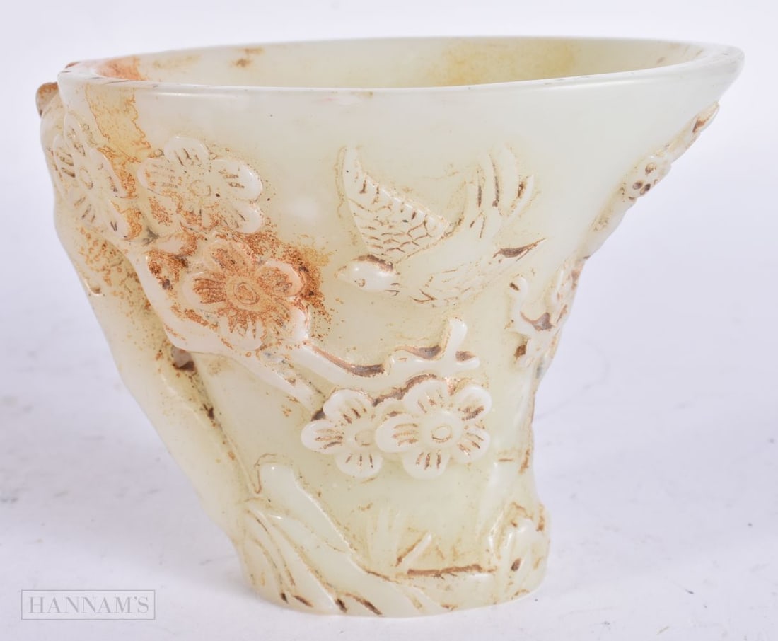 A CHINESE JADE TYPE LIBATION CUP. 12 cm x 10 cm. (1 of 6)