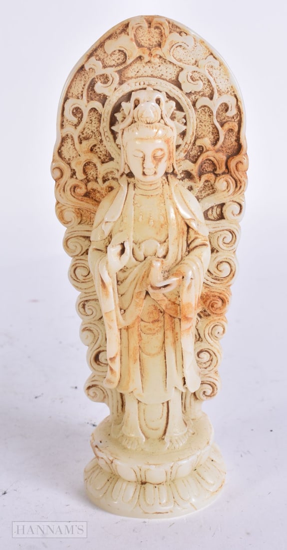 A CHINESE JADE TYPE IMMORTAL. 18 cm high. (1 of 4)