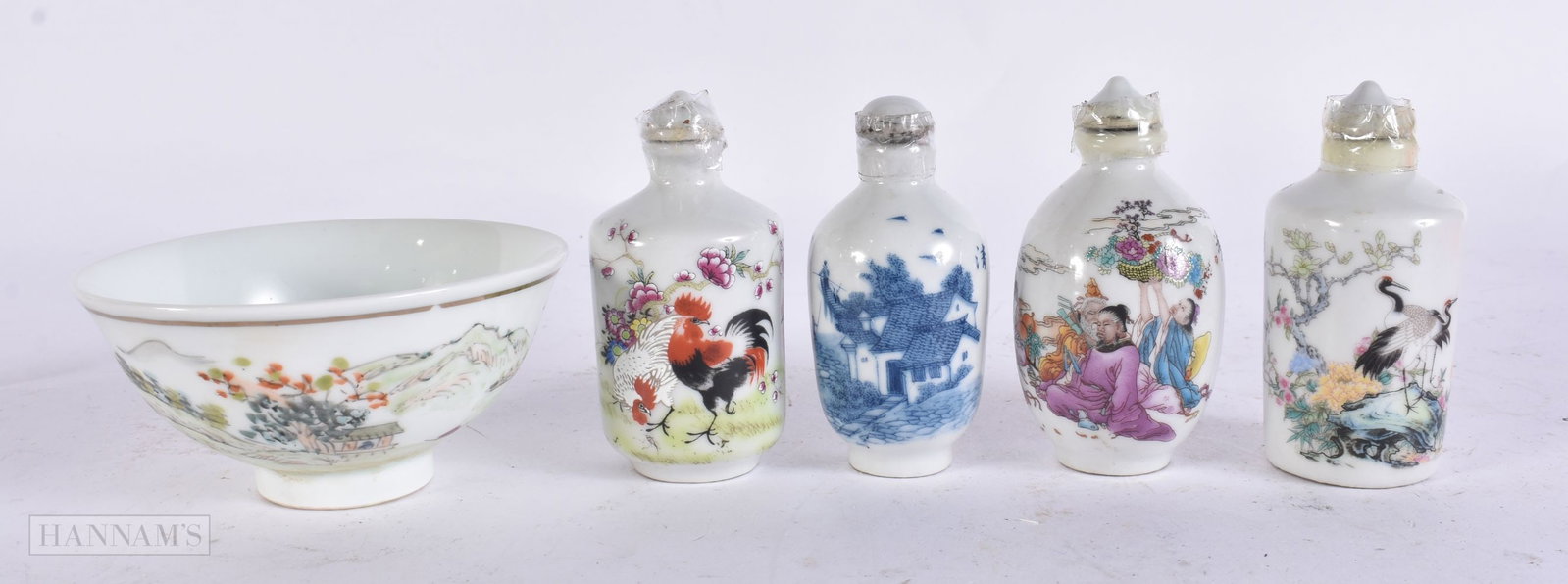 CHINESE PORCELAIN inc snuff bottles. (5) (1 of 5)