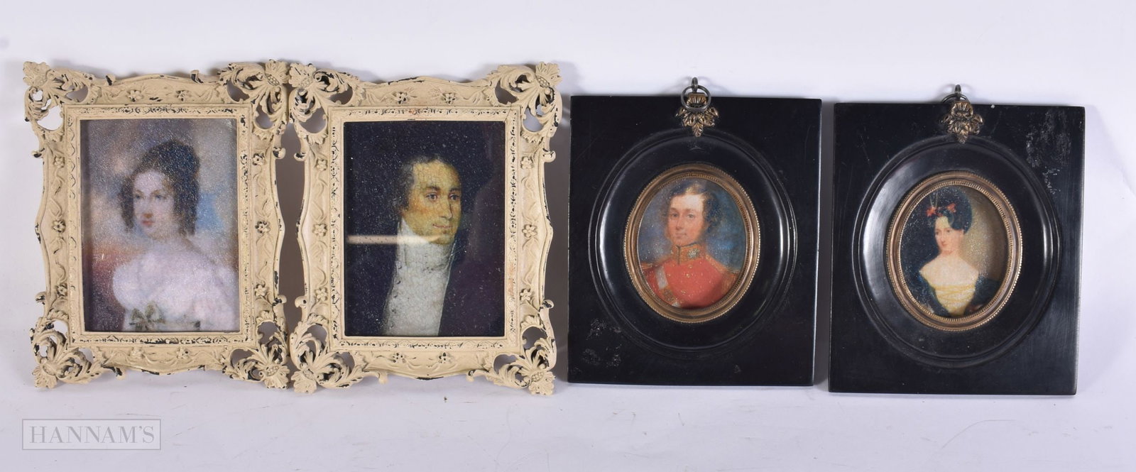 TWO PAIRS OF PORTRAITS. 14 cm x 11 cm. (4) (1 of 6)