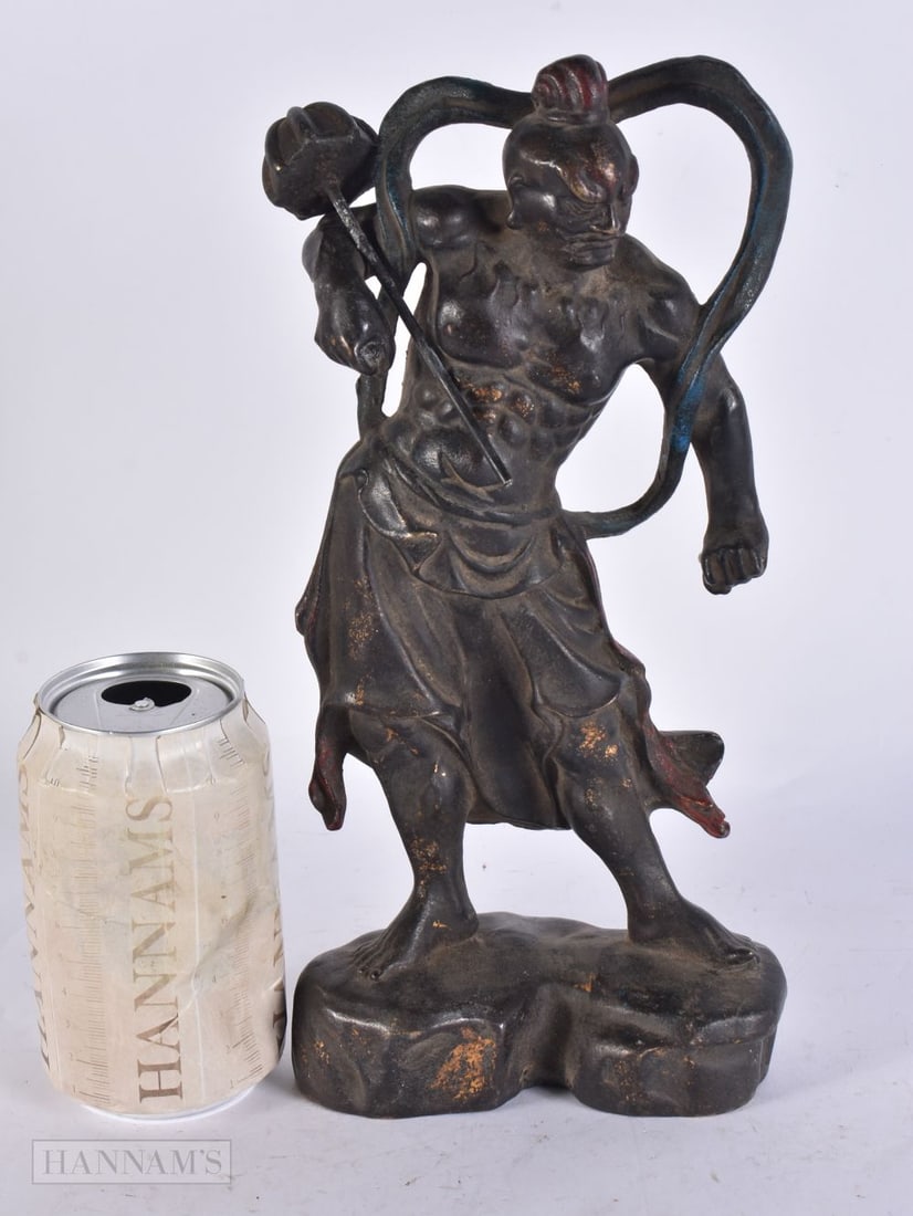 A CHINESE BRONZE IMMORTAL. 32 cm high. (1 of 5)