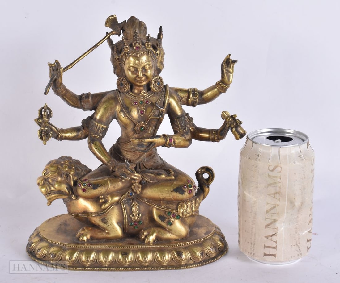 A TIBETAN GILT BRONZE BUDDHA. 22 cm x 16 cm.: A TIBETAN GILT BRONZE BUDDHA. 22 cm x 16 cm.