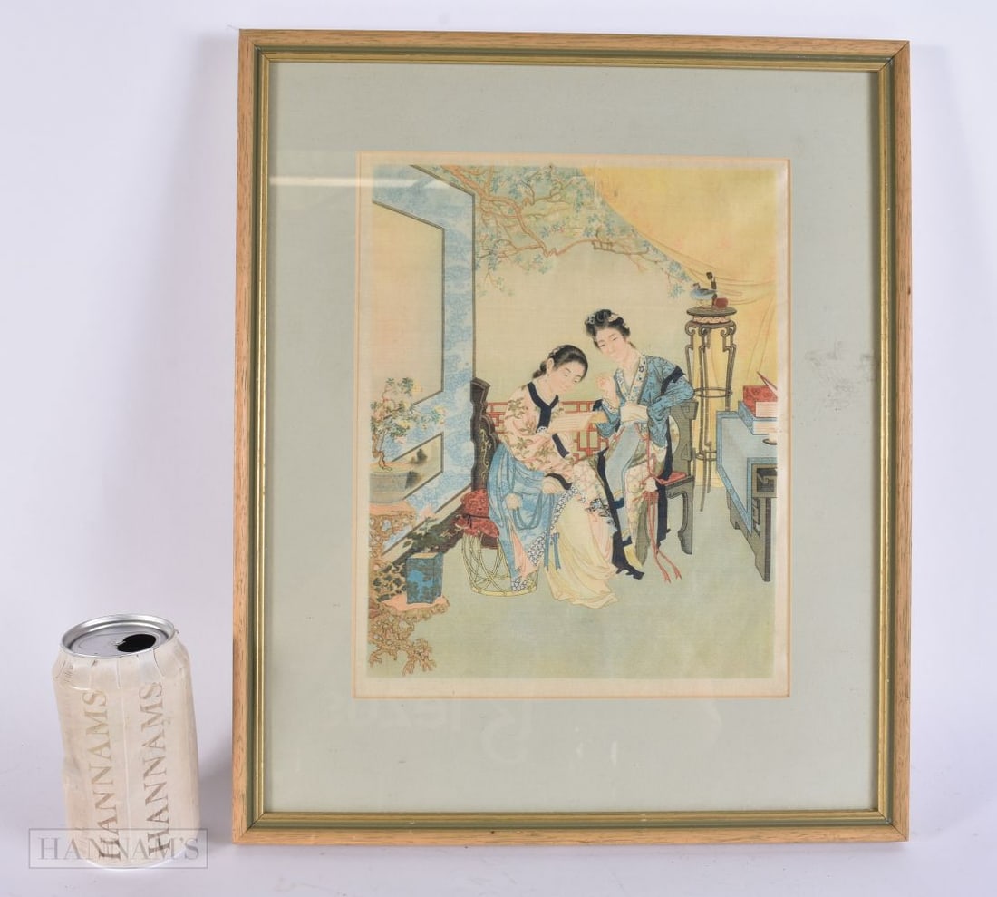 AN EARLY 20TH CENTURY CHINESE PAINTED SILK PANEL Late Qing/Republic. 42 cm x 32 cm, image 28 cm x 18: AN EARLY 20TH CENTURY CHINESE PAINTED SILK PANEL Late Qing/Republic. 42 cm x 32 cm, image 28 cm x 18 cm.