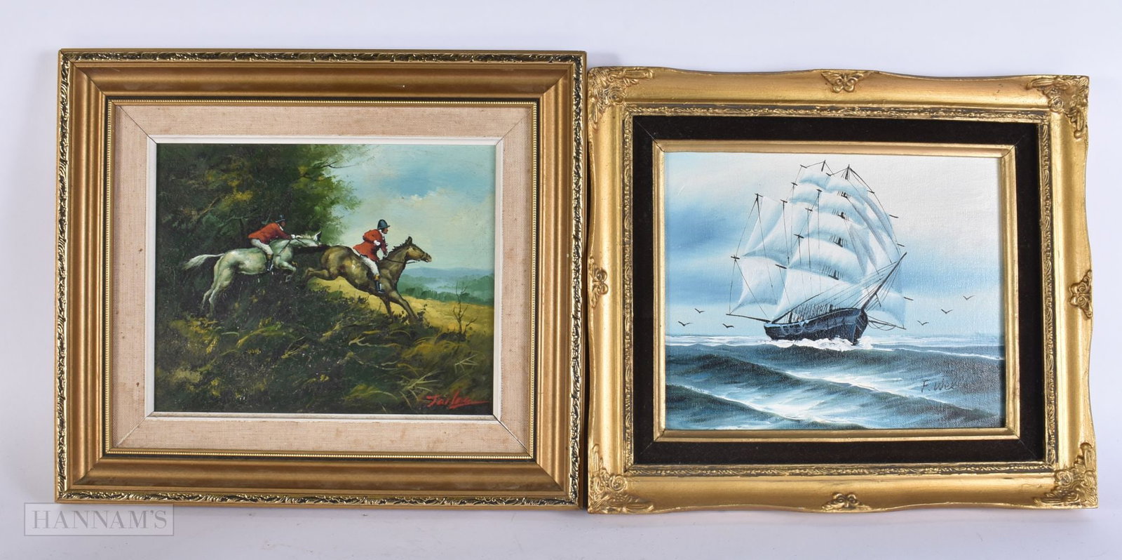 A SMALL OIL ON BOARD together with another. 24 cm x 20 cm. (2): A SMALL OIL ON BOARD together with another. 24 cm x 20 cm. (2)
