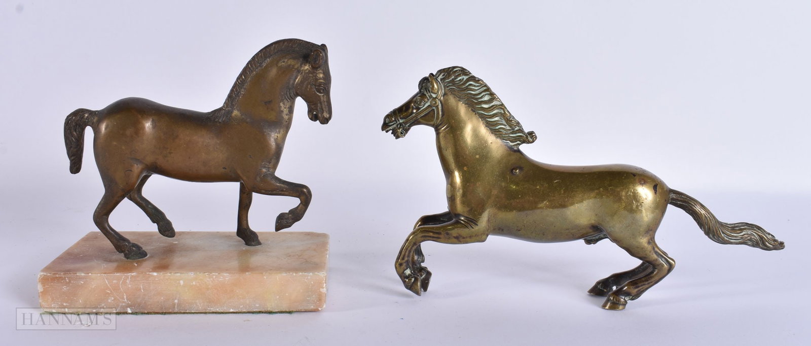 TWO 19TH CENTURY GRAND TOUR BRONZE FIGURES OF HORSES. Largest 22.5 cm wide. (2) (1 of 7)