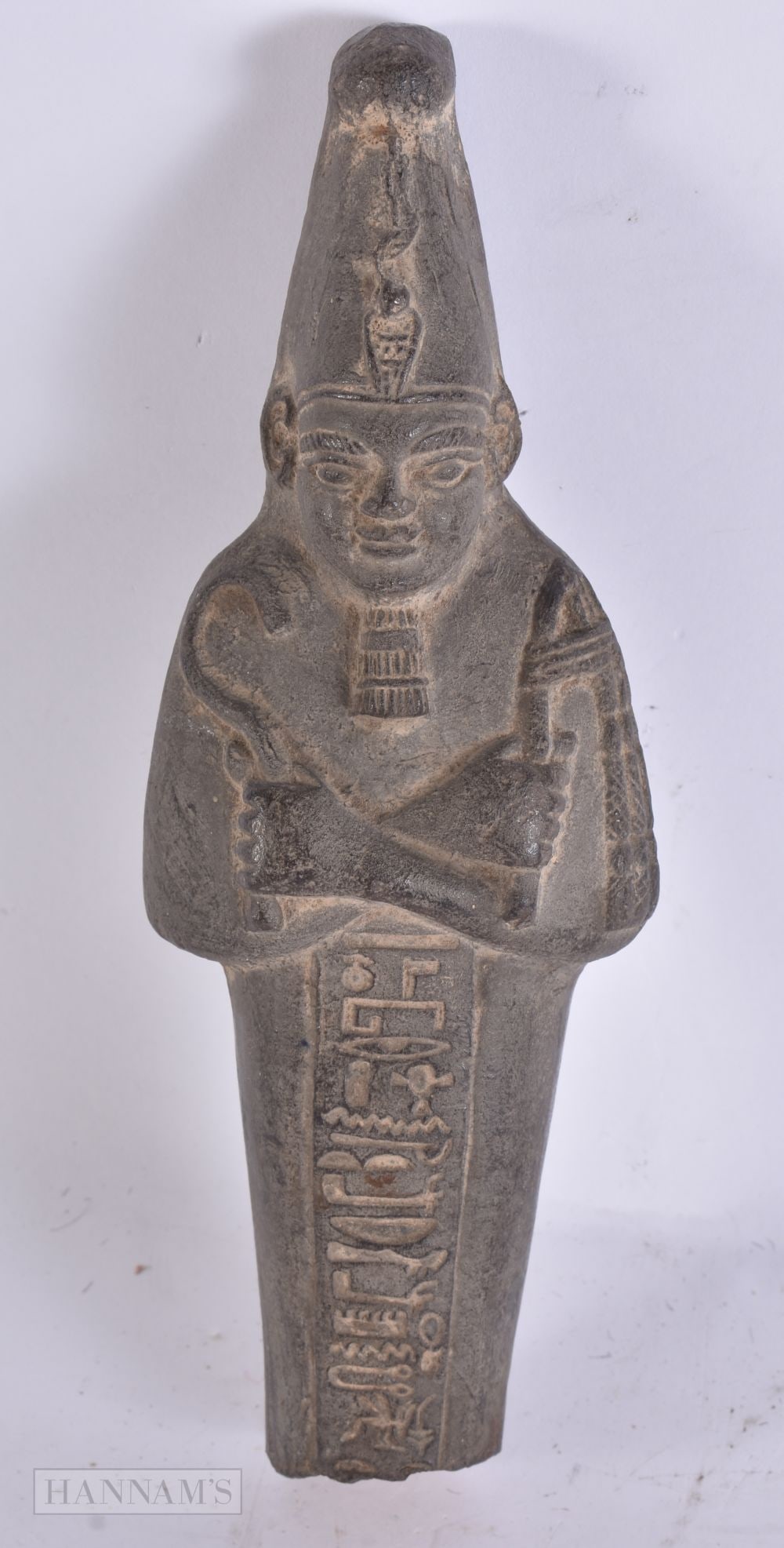 A 19TH CENTURY EGYPTIAN CARVED GRAND TOUR STONE PHARAOH. 21 cm high. (1 of 6)