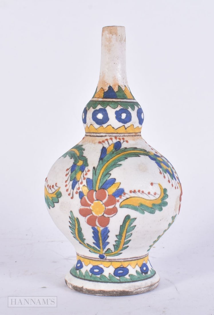 A TURKISH KUTAHYA ROSE WATER SPRINKLER. 14 cm high. (1 of 4)