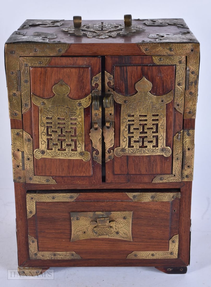 A LATE 19TH CENTURY CHINESE CARVED HUANGHUALI SCHOLARS CABINET Late Qing. 24 cm x 16 cm.: A LATE 19TH CENTURY CHINESE CARVED HUANGHUALI SCHOLARS CABINET Late Qing. 24 cm x 16 cm.