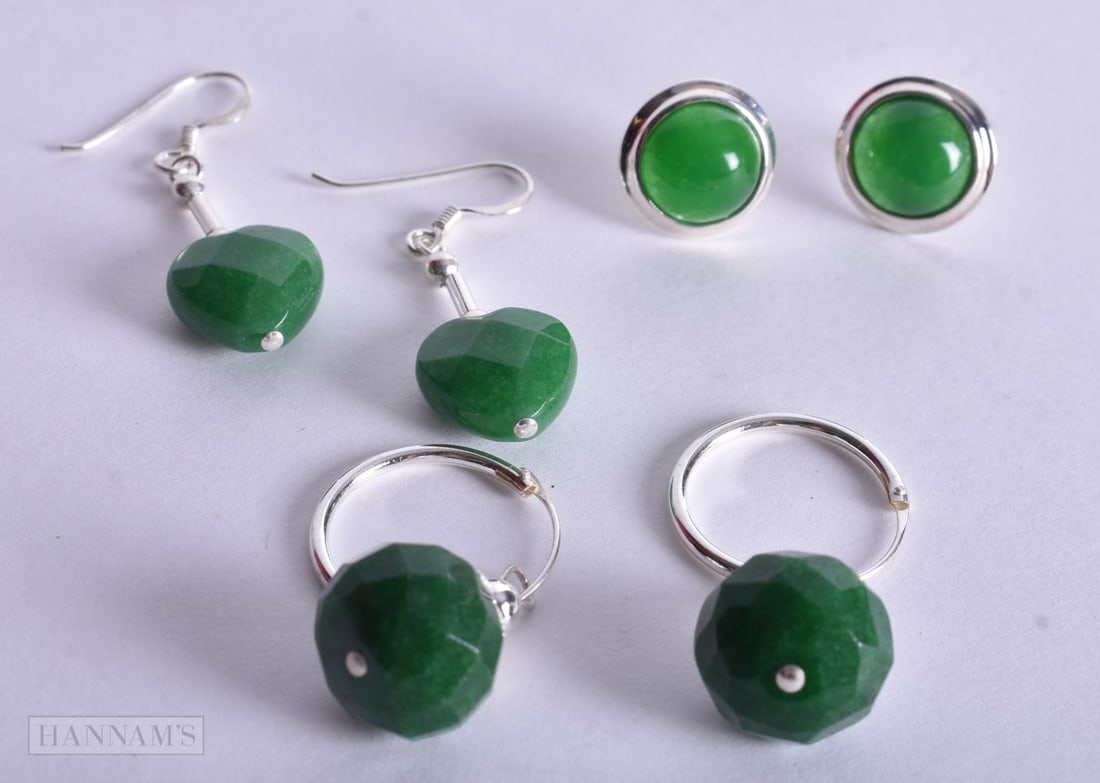 THREE PAIRS OF SILVER EARRINGS. 14.6 grams. (6) (1 of 2)