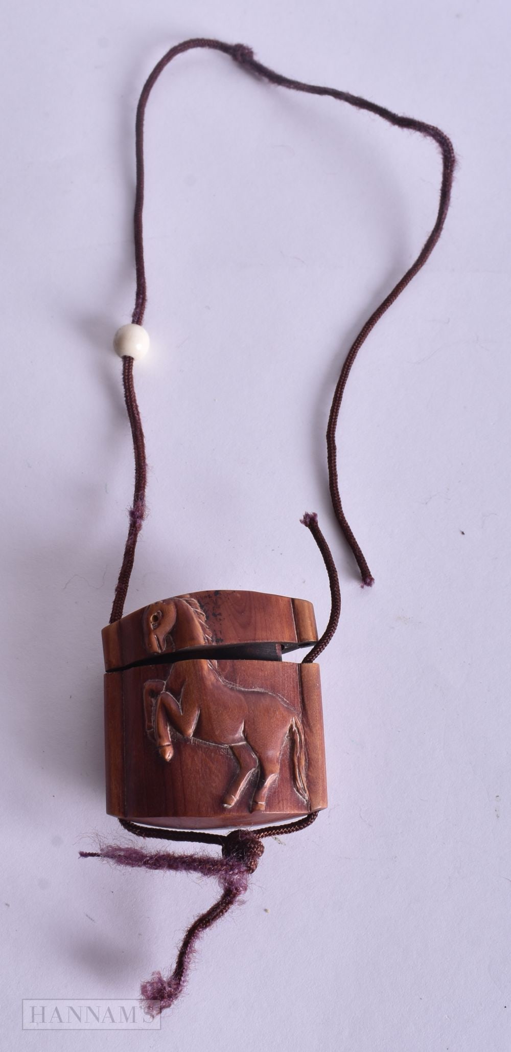 A JAPANESE WOOD INRO. 4.25 cm x 4.25 cm. (1 of 3)
