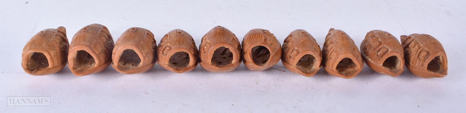 CHINESE CARVED NUTS. 4 cm x 2 cm. (qty) (1 of 3)