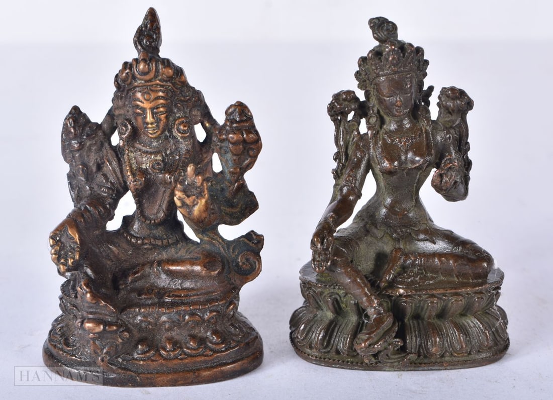 TWO CHINESE BRONZE BUDDHA. (2) (1 of 4)
