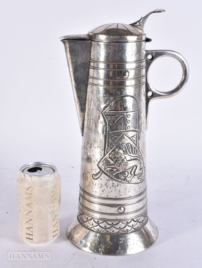 A WMF SILVER PLATED FLAGON. 34 cm high. (1 of 4)