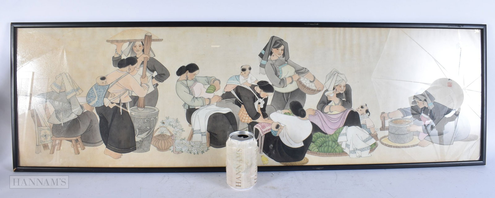 AN UNUSUAL CHINESE PAINTED WATERCOLOUR PAINTING. 118 cm x 34 cm.: AN UNUSUAL CHINESE PAINTED WATERCOLOUR PAINTING. 118 cm x 34 cm.