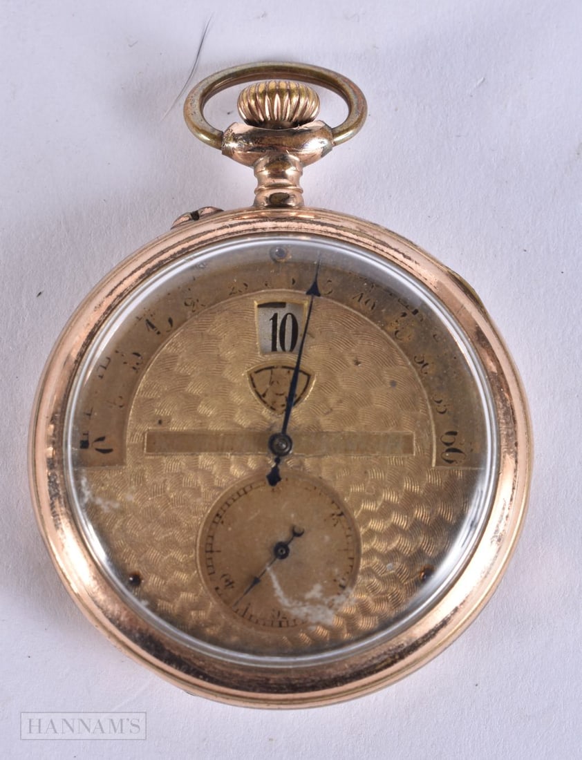 Unusual Fly back digital jump hour pocket watch by Modernista c1880. Running. 83 grams. 4.75 cm wide: Unusual Fly back digital jump hour pocket watch by Modernista c1880. Running. 83 grams. 4.75 cm wide.