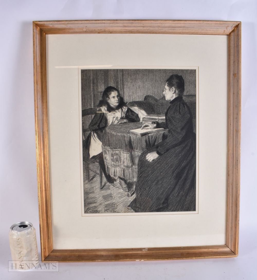 William Gunning King (1859-1940) British, Pencil sketch. 60 cm x 50 cm, image 38 cm x 28 cm. (1 of 5)