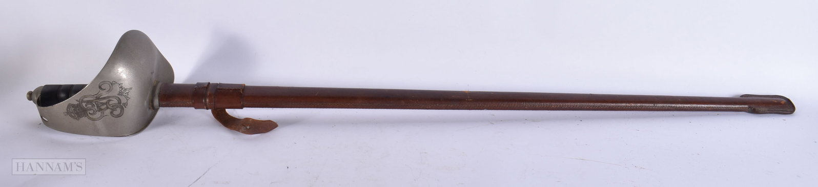 A HAWKSWORTH SWORD in leather scabbard. 100 cm long.: A HAWKSWORTH SWORD in leather scabbard. 100 cm long.