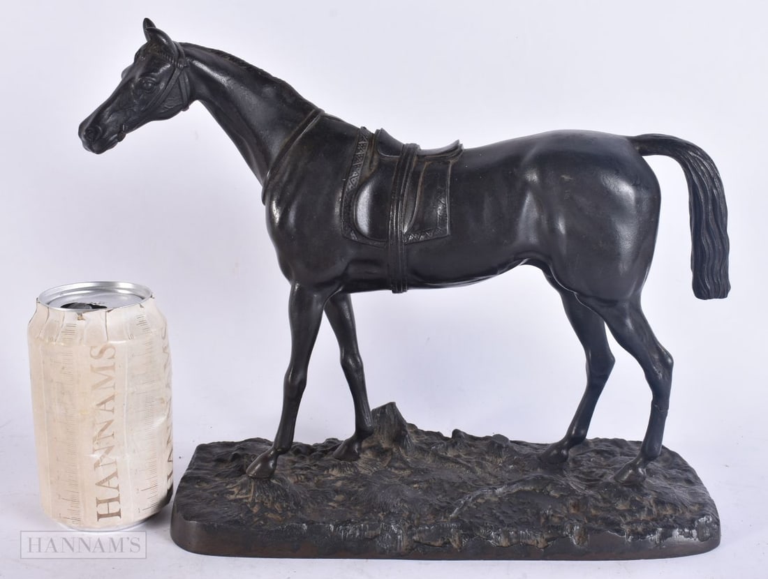 Attributed to Pierre Jules Mene (1810-1879) Bronze, Standing horse. 27 cm x 24 cm. (1 of 8)