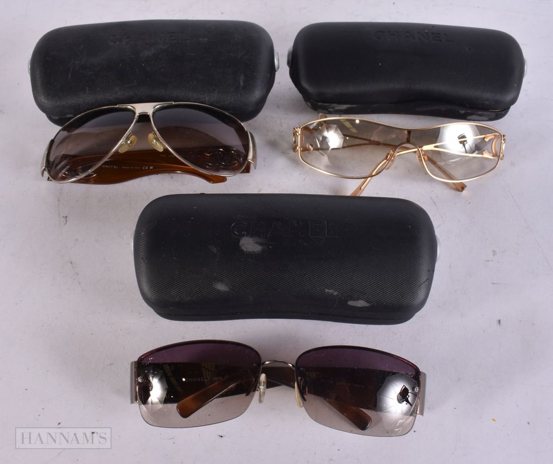 Chanel Designer Sunglasses Cased Inc Gold Tone Visor & Aviator Styles. (3) (1 of 2)