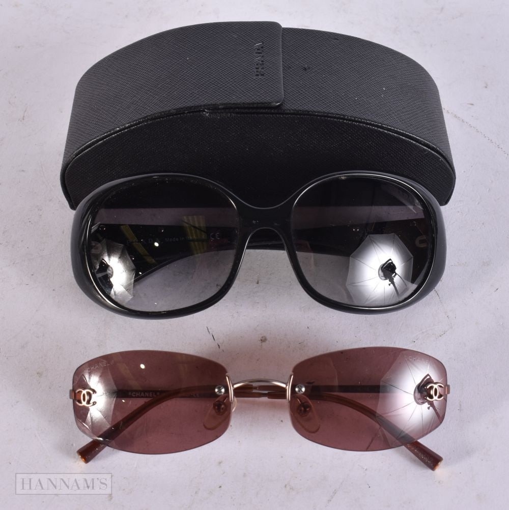 Prada Chanel Branded Designer Sunglasses Rimless Pink Lenses Cased. (2) (1 of 2)