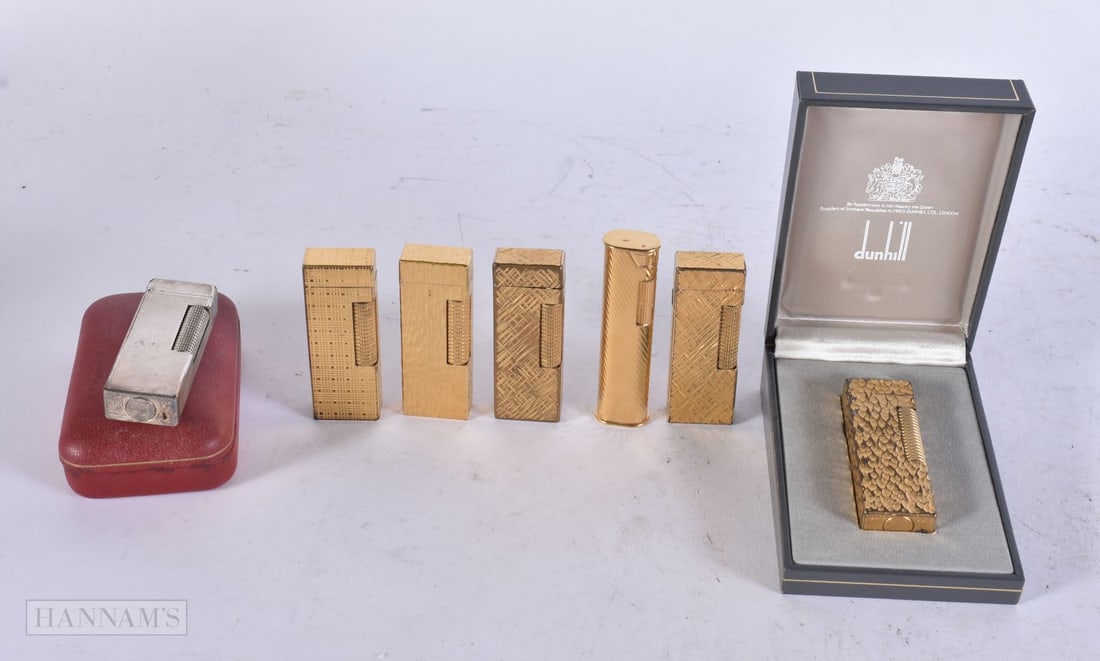 SEVEN DUNHILL LIGHTERS. (7) (1 of 3)