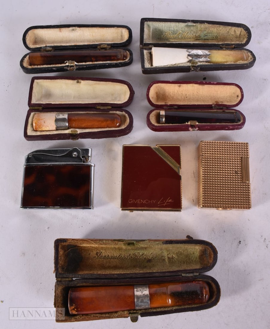 GIVENCHY, ROLEX AND ST DUPONT LIGHTERS together with cheroots etc. (qty) (1 of 2)