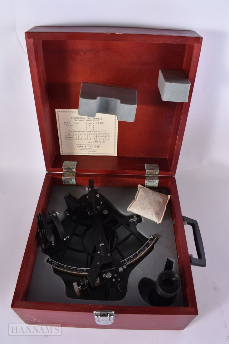 Vintage Tamaya Micrometer Marine Sextant W/ Wooden Box. (1 of 3)