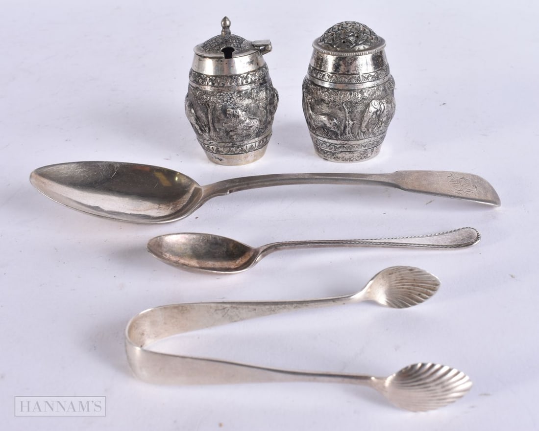ASSORTED SILVER CRUETS etc. 144 grams. (5) (1 of 8)