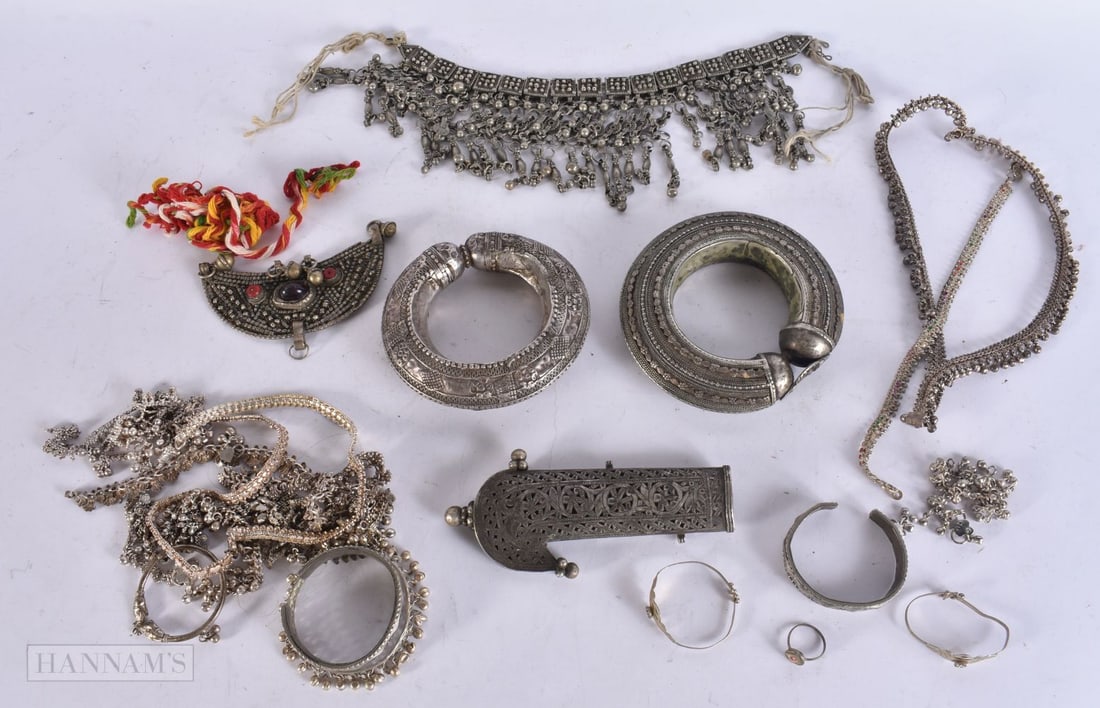 ASSORTED MIDDLE EASTERN WHITE METAL TRIBAL JEWELLERY. 1050 grams. (qty) (1 of 6)