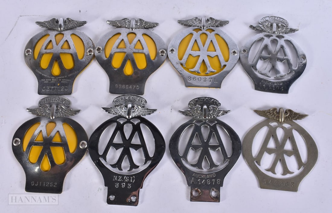 A COLLECTION OF VINTAGE AA CAR BADGES. (qty): A COLLECTION OF VINTAGE AA CAR BADGES. (qty)